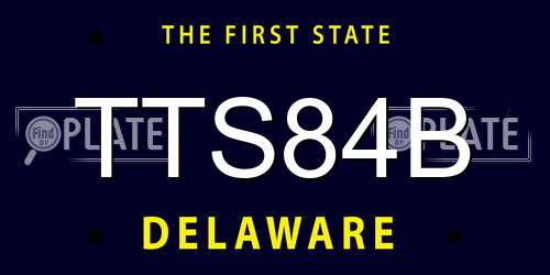 TTS84B Delaware License Plate