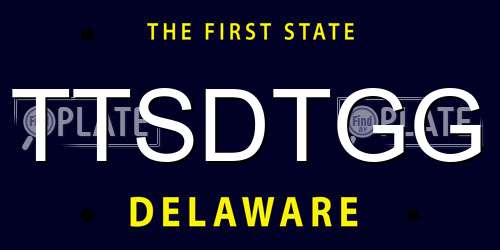 TTSDTGG Delaware License Plate