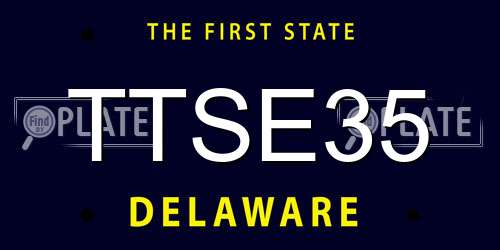 TTSE35 Delaware License Plate