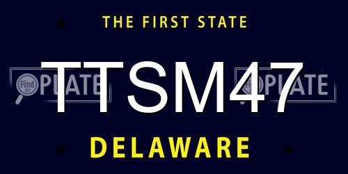 TTSM47 Delaware License Plate