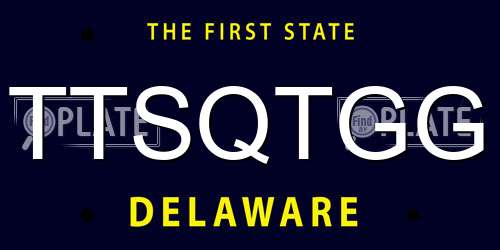 TTSQTGG Delaware License Plate