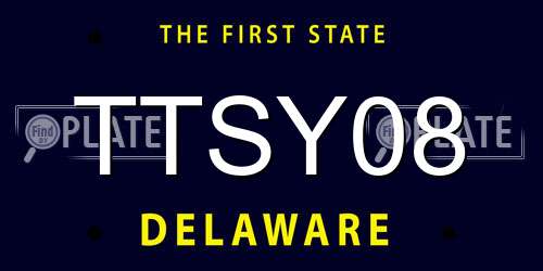 TTSY08 Delaware License Plate