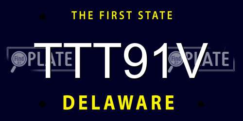TTT91V Delaware License Plate