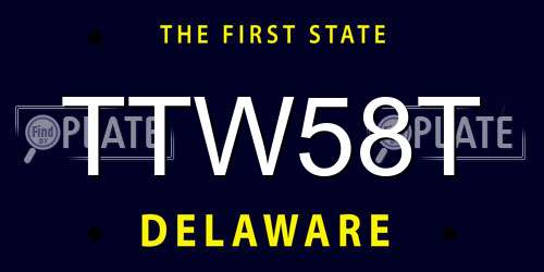 TTW58T Delaware License Plate