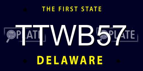 TTWB57 Delaware License Plate