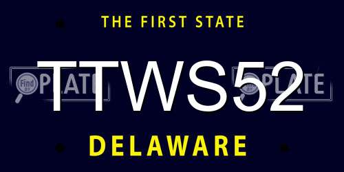 TTWS52 Delaware License Plate