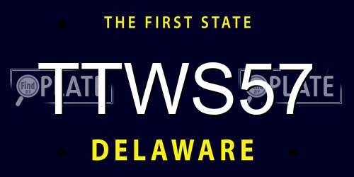 TTWS57 Delaware License Plate