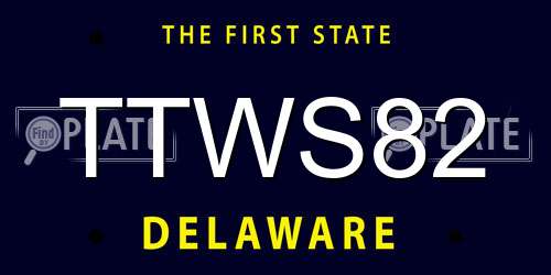 TTWS82 Delaware License Plate