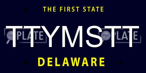 TTYMSTT Delaware License Plate