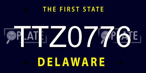TTZ0776 Delaware License Plate