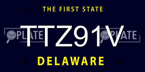 TTZ91V Delaware License Plate