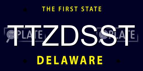 TTZDSST Delaware License Plate