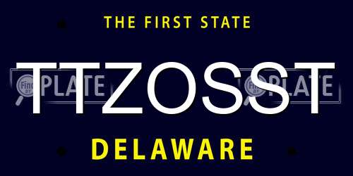 TTZOSST Delaware License Plate