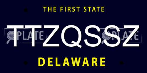 TTZQSSZ Delaware License Plate