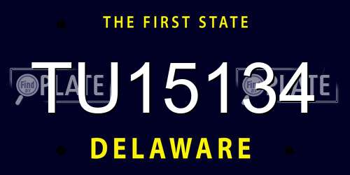TU15134 Delaware License Plate