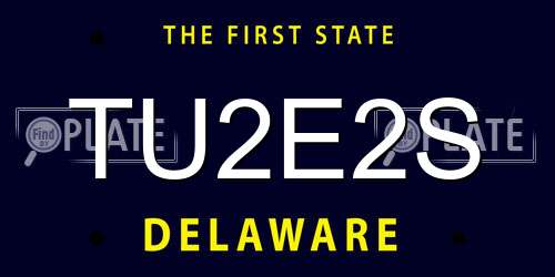 TU2E2S Delaware License Plate