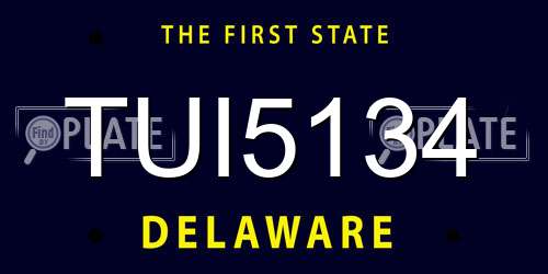 TUI5134 Delaware License Plate