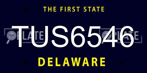 TUS6546 Delaware License Plate