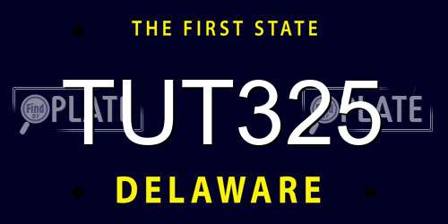 TUT325 Delaware License Plate