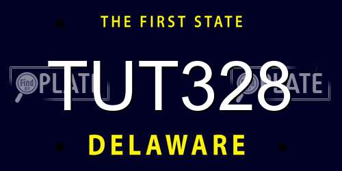 TUT328 Delaware License Plate