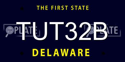 TUT32B Delaware License Plate