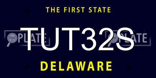 TUT32S Delaware License Plate