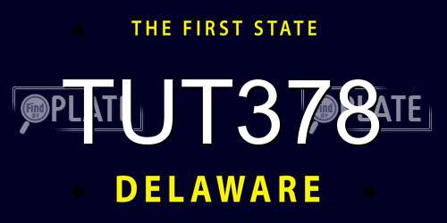 TUT378 Delaware License Plate