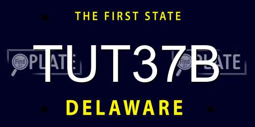 TUT37B Delaware License Plate