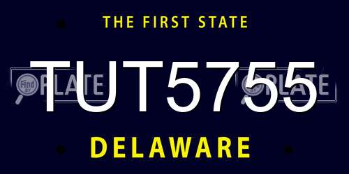 TUT5755 Delaware License Plate