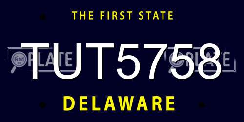 TUT5758 Delaware License Plate