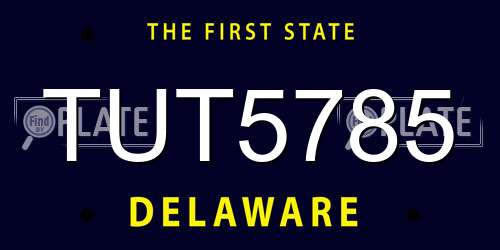 TUT5785 Delaware License Plate
