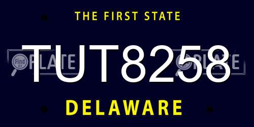 TUT8258 Delaware License Plate