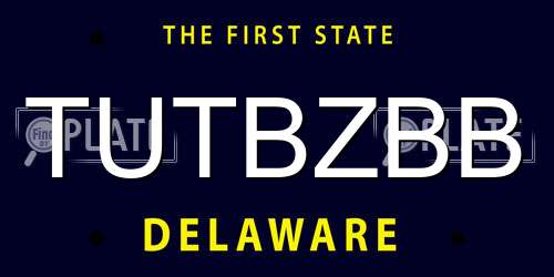 TUTBZBB Delaware License Plate