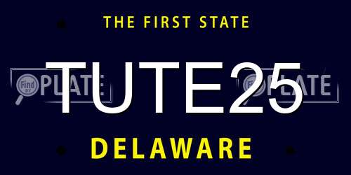TUTE25 Delaware License Plate