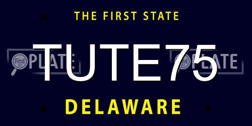 TUTE75 Delaware License Plate