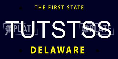 TUTSTSS Delaware License Plate