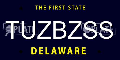 TUZBZSS Delaware License Plate