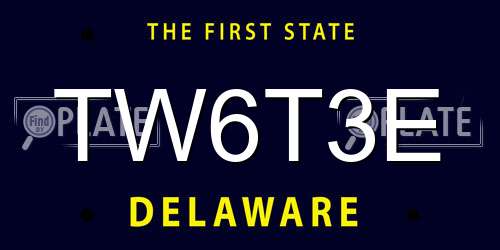 TW6T3E Delaware License Plate