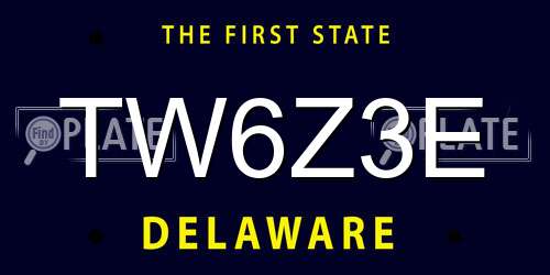 TW6Z3E Delaware License Plate