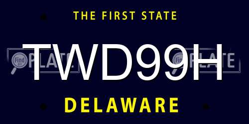 TWD99H Delaware License Plate