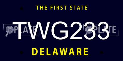 TWG233 Delaware License Plate