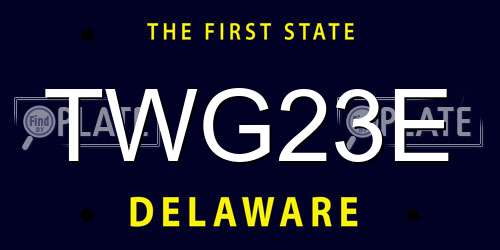 TWG23E Delaware License Plate