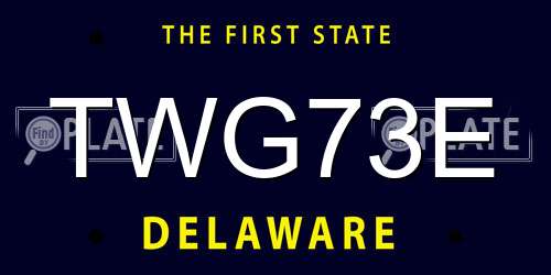 TWG73E Delaware License Plate