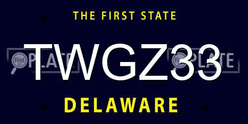 TWGZ33 Delaware License Plate
