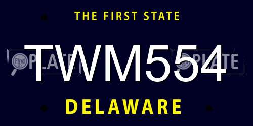 TWM554 Delaware License Plate