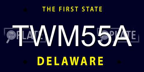 TWM55A Delaware License Plate