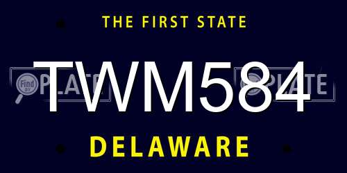 TWM584 Delaware License Plate