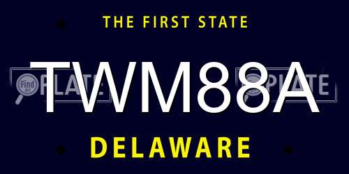 TWM88A Delaware License Plate