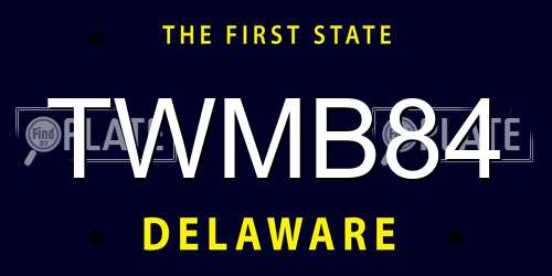 TWMB84 Delaware License Plate