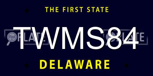 TWMS84 Delaware License Plate